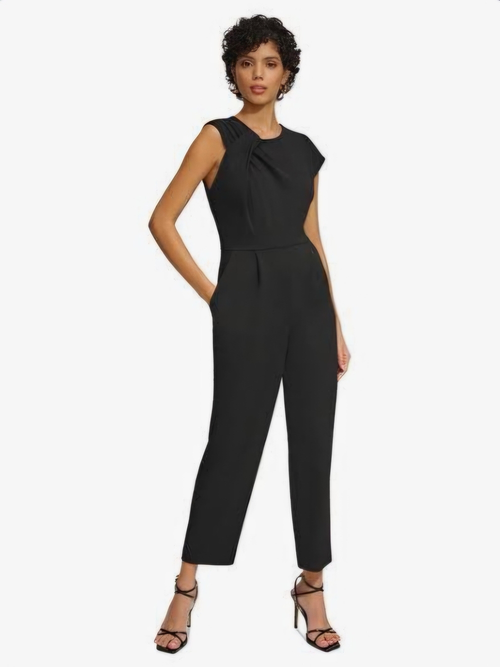 Calvin Klein Black Sleeveless Tailored Jumpsuit